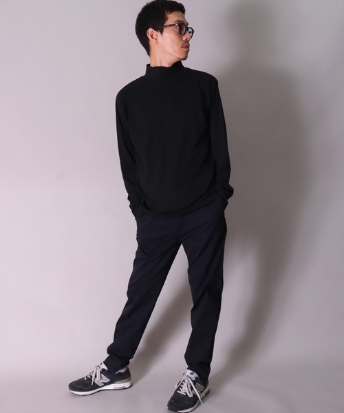 BAYBLO(ベイブロ)の「(MI)【ユニセックス】ブラッシュド スムース モックネック 長袖 Tシャツ(Tシャツ/カットソー・メンズ・ブラック/杢グレー/チャコールグレー×ブラック/アイボリー・LARGE/X-LARGE/MEDIUM)」の15枚目の写真