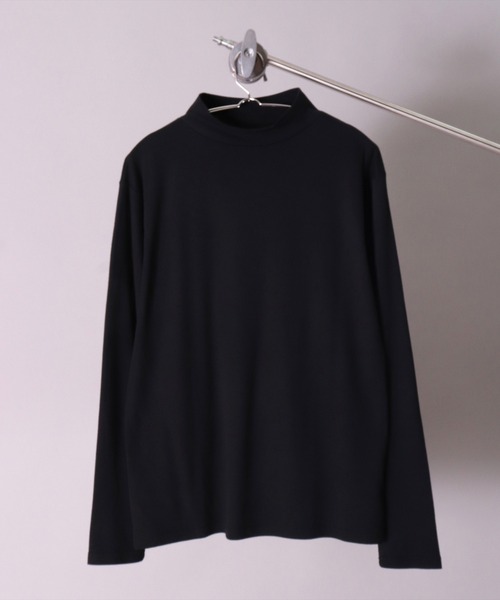 BAYBLO(ベイブロ)の「(MI)【ユニセックス】ブラッシュド スムース モックネック 長袖 Tシャツ(Tシャツ/カットソー・メンズ・ブラック/杢グレー/チャコールグレー×ブラック/アイボリー・LARGE/X-LARGE/MEDIUM)」の16枚目の写真