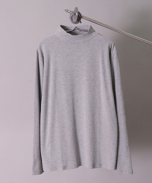 BAYBLO(ベイブロ)の「(MI)【ユニセックス】ブラッシュド スムース モックネック 長袖 Tシャツ(Tシャツ/カットソー・メンズ・ブラック/杢グレー/チャコールグレー×ブラック/アイボリー・LARGE/X-LARGE/MEDIUM)」の13枚目の写真
