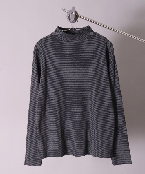 BAYBLO(ベイブロ)の「(MI)【ユニセックス】ブラッシュド スムース モックネック 長袖 Tシャツ(Tシャツ/カットソー・メンズ・ブラック/杢グレー/チャコールグレー×ブラック/アイボリー・LARGE/X-LARGE/MEDIUM)」の22枚目の写真