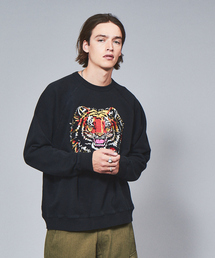 【NUTMEG MILLS/ナツメグミルズ】TIGER EMB CREW SWEAT/ 刺繍クルースウェット