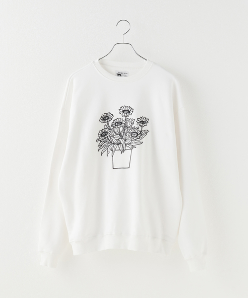 JOINT WORKS(ジョイントワークス)の「【Bruine Neus】 Machine Embroidery Sweat(スウェット・メンズ・ブラック/ホワイト・LARGE)」の2枚目の写真