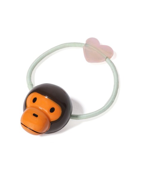 A BATHING APE(アベイシングエイプ)の「BABY MILO HAIR RUBBER K(ヘアゴム・キッズ・サックスブルー/ブラウン/ピンク・FREE)」の2枚目の写真