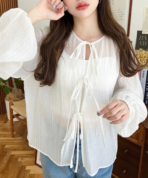 セール】N/Tワッシャー前後2WAYボリュームスリーブショート丈(45cm