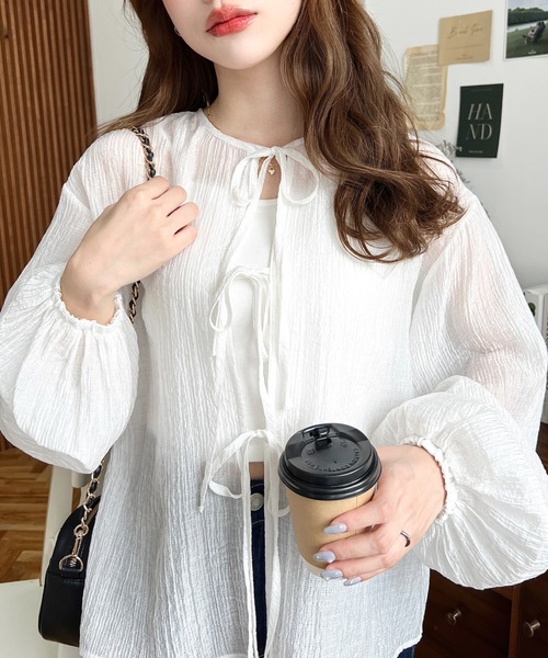 セール】N/Tワッシャー前後2WAYボリュームスリーブショート丈(45cm