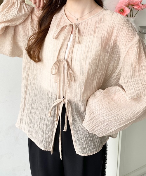 セール】N/Tワッシャー前後2WAYボリュームスリーブショート丈(45cm