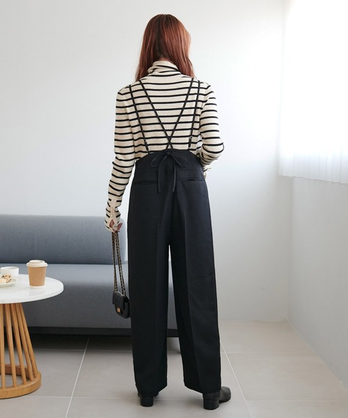 DISCOAT（ディスコート）の「ウールライクバックリボンワイドパンツ