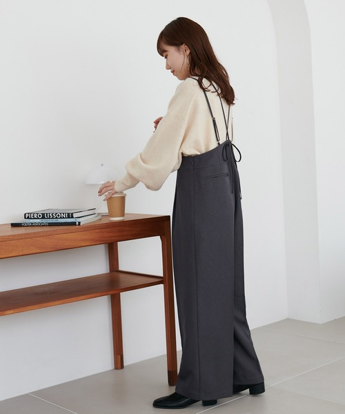 DISCOAT（ディスコート）の「ウールライクバックリボンワイドパンツ