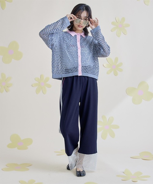 miette(ミエット)の「メッシュ切替サイドライントラックパンツ(その他パンツ・レディース・ブラック/ネイビー/オフホワイト・FREE)」の8枚目の写真