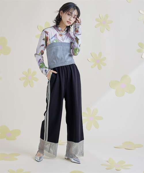 miette(ミエット)の「メッシュ切替サイドライントラックパンツ(その他パンツ・レディース・ブラック/ネイビー/オフホワイト・FREE)」の9枚目の写真