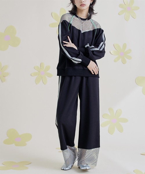 miette(ミエット)の「メッシュ切替サイドライントラックパンツ(その他パンツ・レディース・ブラック/ネイビー/オフホワイト・FREE)」の22枚目の写真