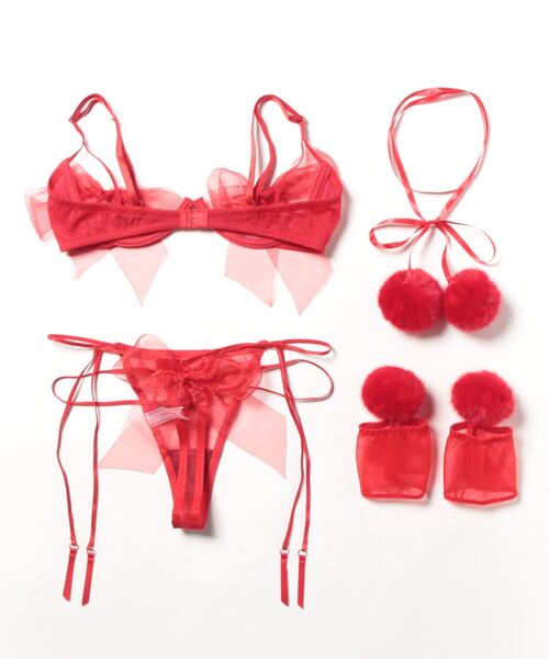 Ravijour(ラヴィジュール)の「スウィーティーリボン ブラ&Tバック&ガーター セット(ブラ&ショーツ・レディース・レッド/ブラック/ピンク・SMALL/MEDIUM)」の16枚目の写真