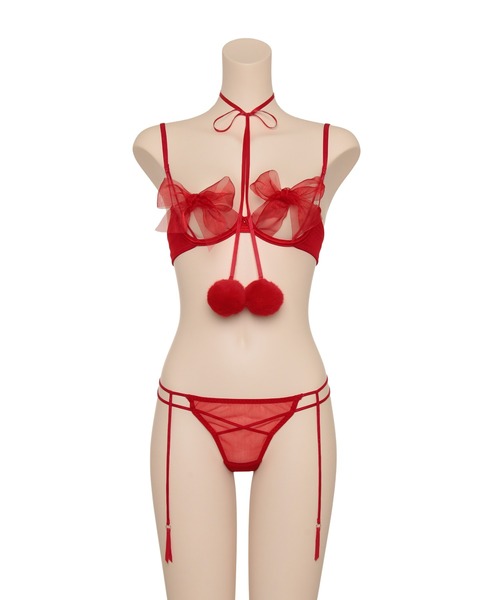 Ravijour(ラヴィジュール)の「スウィーティーリボン ブラ&Tバック&ガーター セット(ブラ&ショーツ・レディース・レッド/ブラック/ピンク・SMALL/MEDIUM)」の7枚目の写真
