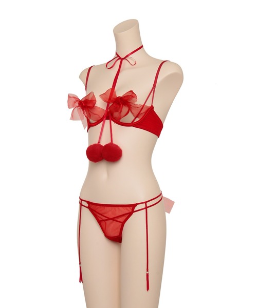 Ravijour(ラヴィジュール)の「スウィーティーリボン ブラ&Tバック&ガーター セット(ブラ&ショーツ・レディース・レッド/ブラック/ピンク・SMALL/MEDIUM)」の8枚目の写真