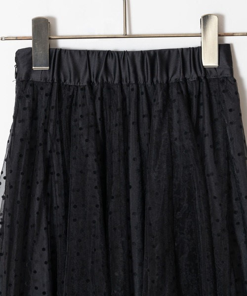イノセントワールド黒ドットチュール別珍スカート Innocent World