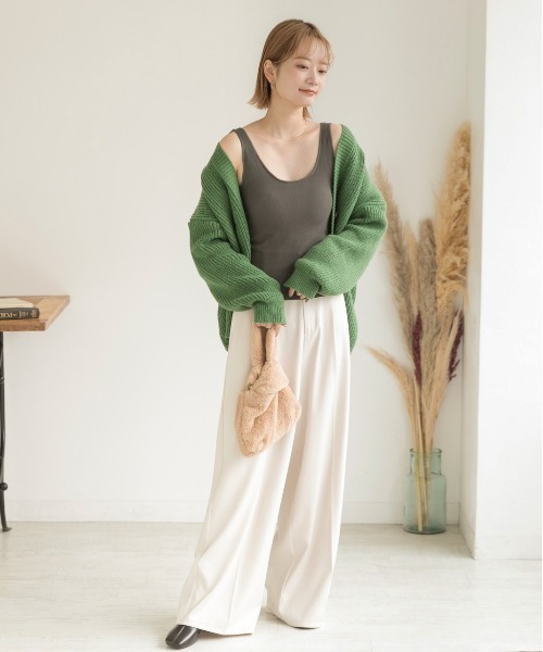 ad thie（アドティエ）の「カップ付き あったかタンクトップ（タンクトップ・レディース・ブラウン/チャコールグレー/ブラック/アイボリー・FREE）」の9枚目の写真