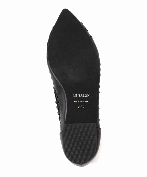美品　Le Talon ルタロン 23cm メッシュ　フラットシューズ　ブラック 追加》ポインテッドサシメッシュフラット（フラットシューズ