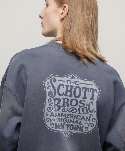 schott(ショット)の「【直営限定】Schott/ショット/FADE CREW SWEAT IRON PLATE/フェードクルー アイアンプレート(スウェット・メンズ・ブラック/その他5/ネイビー・L/XL/M)」の22枚目の写真