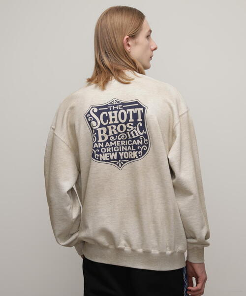 schott(ショット)の「【直営限定】Schott/ショット/FADE CREW SWEAT IRON PLATE/フェードクルー アイアンプレート(スウェット・メンズ・ブラック/その他5/ネイビー・L/XL/M)」の8枚目の写真