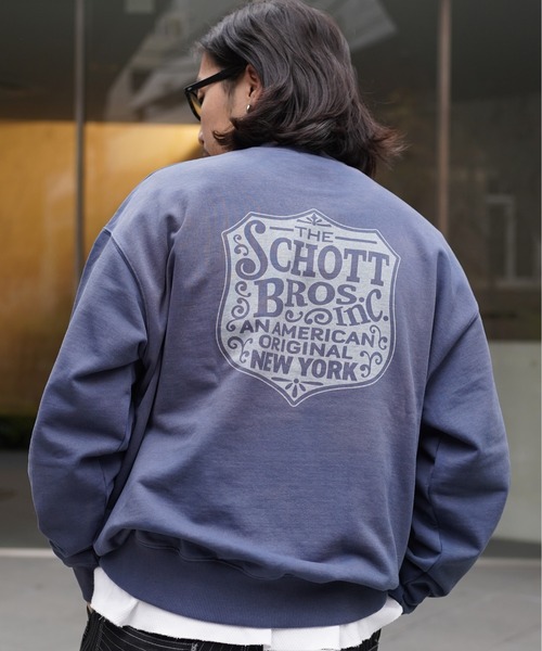 schott(ショット)の「【直営限定】Schott/ショット/FADE CREW SWEAT IRON PLATE/フェードクルー アイアンプレート(スウェット・メンズ・ブラック/その他5/ネイビー・L/XL/M)」の14枚目の写真