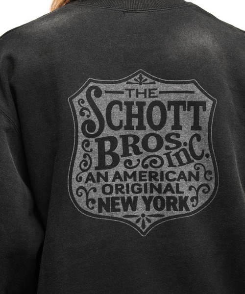 schott(ショット)の「【直営限定】Schott/ショット/FADE CREW SWEAT IRON PLATE/フェードクルー アイアンプレート(スウェット・メンズ・ブラック/その他5/ネイビー・L/XL/M)」の18枚目の写真