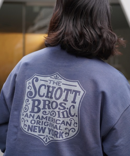 schott(ショット)の「【直営限定】Schott/ショット/FADE CREW SWEAT IRON PLATE/フェードクルー アイアンプレート(スウェット・メンズ・ブラック/その他5/ネイビー・L/XL/M)」の13枚目の写真