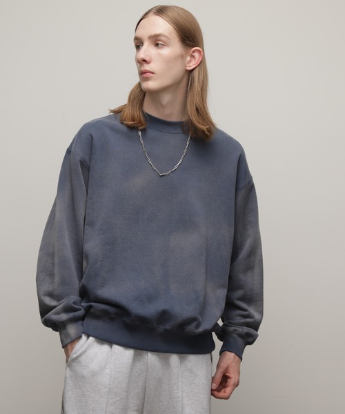schott(ショット)の「【直営限定】Schott/ショット/FADE CREW SWEAT IRON PLATE/フェードクルー アイアンプレート(スウェット・メンズ・ブラック/その他5/ネイビー・L/XL/M)」の7枚目の写真