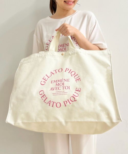 gelato pique（ジェラートピケ）の「トラベルロゴバッグ（トートバッグ・レディース・ネイビー/オフホワイト・FREE）」の19枚目の写真