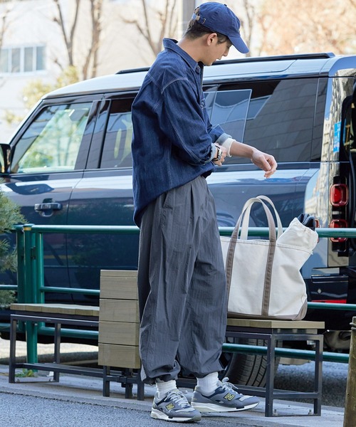 撥水ナイロンウェービングベルト裾ドローコードテックパンツ【THE