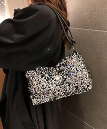 スパンコール」に該当するバッグ（シルバー/銀色系）ファッション通販