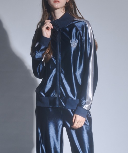 GAB GAB（ガブガブ）の「ライン入りジャージTOPS（ジャージ・レディース・ネイビー/グリーン・FREE）」の5枚目の写真