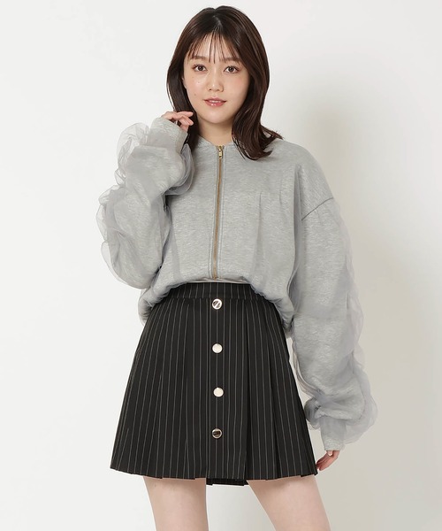 REDYAZEL(レディアゼル)の「フロントボタンプリーツミニスカート(スカート・レディース・ネイビー/グレー/ブラック・SMALL/MEDIUM)」の9枚目の写真