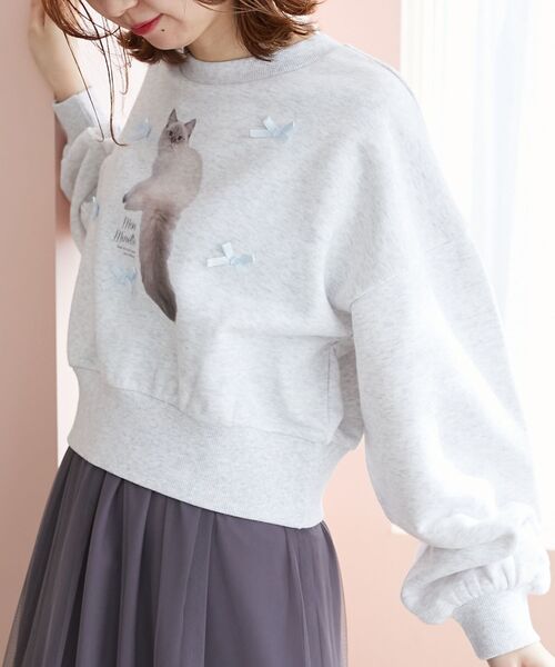 MAJESTIC LEGON（マジェスティックレゴン）の「キャットモチーフスウェット（スウェット・レディース・ブラック/オフホワイト/グレー/ライトグレー・MEDIUM）」の19枚目の写真