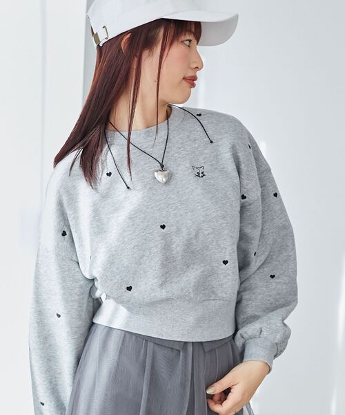 MAJESTIC LEGON（マジェスティックレゴン）の「キャットモチーフスウェット（スウェット・レディース・ブラック/オフホワイト/グレー/ライトグレー・MEDIUM）」の7枚目の写真