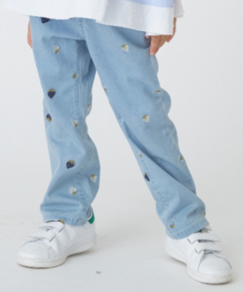 HAKKA KIDS（ハッカキッズ）の「いちご刺繍ストレッチデニムセミフレアパンツ（デニムパンツ・キッズ・ネイビー/ブルー・110cm/120cm/130cm/100cm）」の6枚目の写真