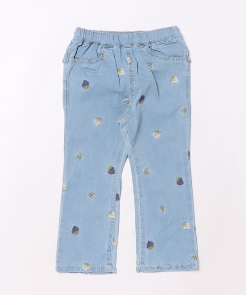HAKKA KIDS（ハッカキッズ）の「いちご刺繍ストレッチデニムセミフレアパンツ（デニムパンツ・キッズ・ネイビー/ブルー・110cm/120cm/130cm/100cm）」の7枚目の写真