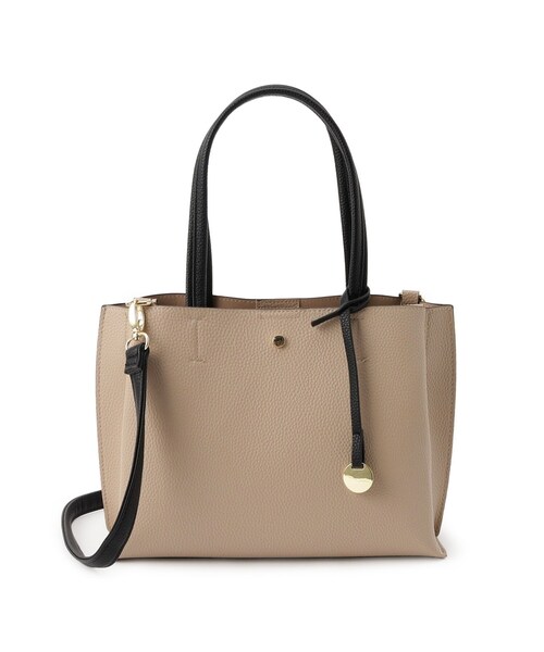 SHOO・LA・RUE(シューラルー)の「◆【軽量/2WAY/通勤】きちんと派の ふわっと軽いトートバッグ(ハンドバッグ・レディース・ベージュ系4/グレー/ブラック/ライトオレンジ系・00)」の3枚目の写真