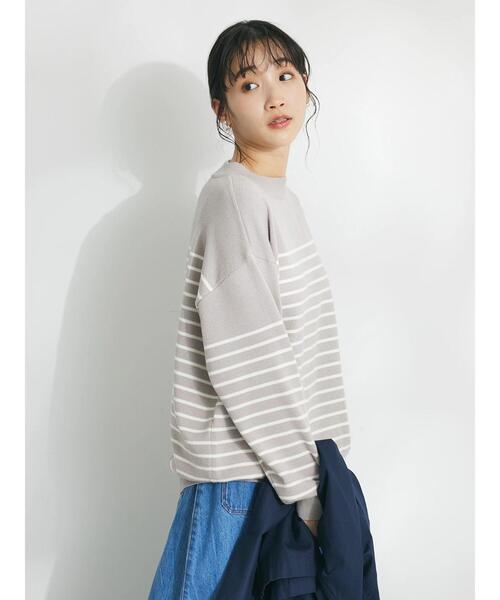 CRAFT STANDARD BOUTIQUE(クラフトスタンダードブティック)の「パネルボーダーニットプルオーバー(ニット/セーター・レディース・ホワイト/ベージュ/ネイビー・FREE)」の8枚目の写真