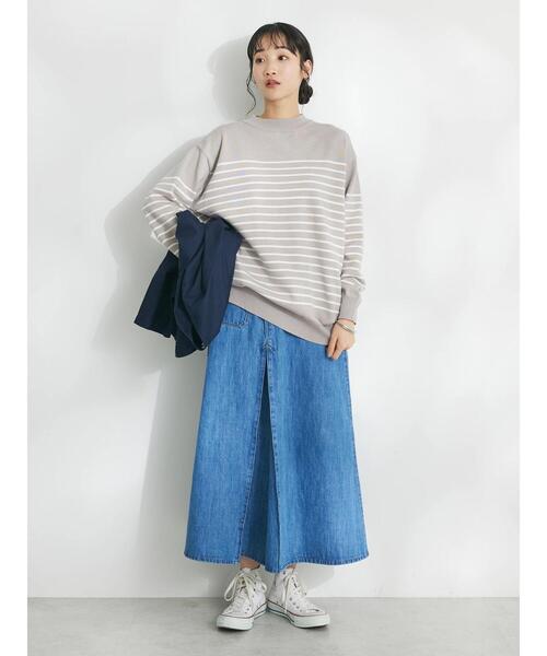 CRAFT STANDARD BOUTIQUE(クラフトスタンダードブティック)の「パネルボーダーニットプルオーバー(ニット/セーター・レディース・ホワイト/ベージュ/ネイビー・FREE)」の12枚目の写真