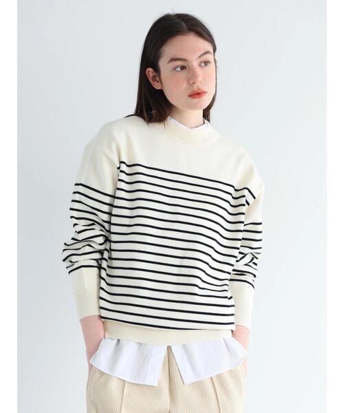 CRAFT STANDARD BOUTIQUE(クラフトスタンダードブティック)の「パネルボーダーニットプルオーバー(ニット/セーター・レディース・ホワイト/ベージュ/ネイビー・FREE)」の15枚目の写真