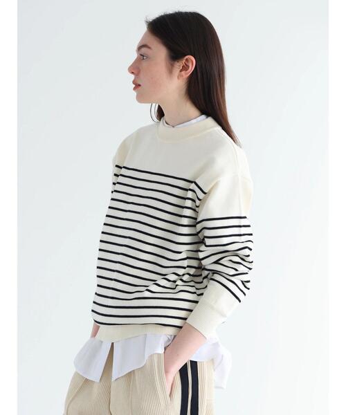 CRAFT STANDARD BOUTIQUE(クラフトスタンダードブティック)の「パネルボーダーニットプルオーバー(ニット/セーター・レディース・ホワイト/ベージュ/ネイビー・FREE)」の16枚目の写真