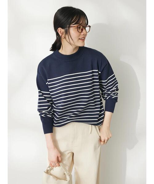 CRAFT STANDARD BOUTIQUE(クラフトスタンダードブティック)の「パネルボーダーニットプルオーバー(ニット/セーター・レディース・ホワイト/ベージュ/ネイビー・FREE)」の22枚目の写真