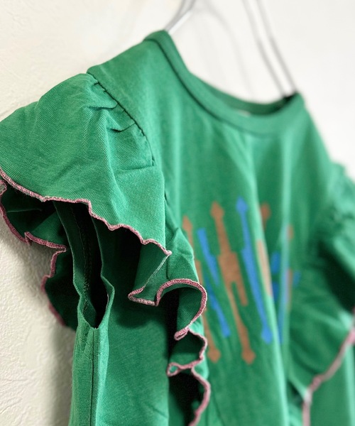 Life Support Products(ライフサポートプロダクツ)の「【COTTON from U.S.A】ラッフルメローワンピース(90~150cm)(ワンピース・キッズ・グリーン/ベージュ/レッド・110/100/90/120/150/140/130)」の12枚目の写真