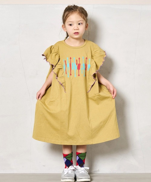 Life Support Products(ライフサポートプロダクツ)の「【COTTON from U.S.A】ラッフルメローワンピース(90~150cm)(ワンピース・キッズ・グリーン/ベージュ/レッド・110/100/90/120/150/140/130)」の15枚目の写真