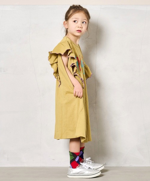 Life Support Products(ライフサポートプロダクツ)の「【COTTON from U.S.A】ラッフルメローワンピース(90~150cm)(ワンピース・キッズ・グリーン/ベージュ/レッド・110/100/90/120/150/140/130)」の16枚目の写真