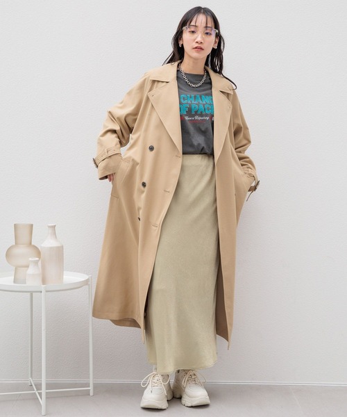 LOWRYS FARM(ローリーズファーム)の「カルトレンチコート 985606(トレンチコート・レディース・アイボリー/ネイビー/ベージュ・FREE)」の9枚目の写真