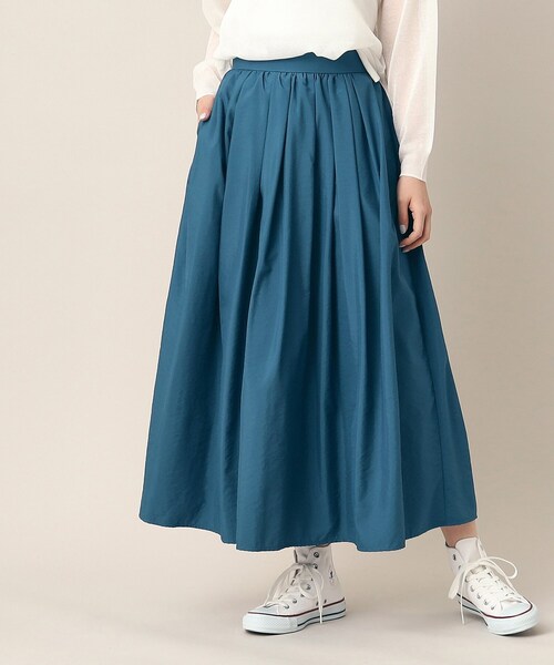 Dessin（デッサン）の「◆【洗える】ワッシャースカート（XS～L）（スカート・レディース・ブルー/スモーキーグリーン系/ブラック/ライトイエロー系/ホワイト・03/02/00/01）」の5枚目の写真