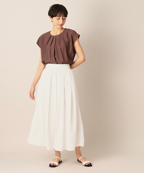 Dessin（デッサン）の「◆【洗える】ワッシャースカート（XS～L）（スカート・レディース・ブルー/スモーキーグリーン系/ブラック/ライトイエロー系/ホワイト・03/02/00/01）」の12枚目の写真