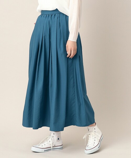 Dessin（デッサン）の「◆【洗える】ワッシャースカート（XS～L）（スカート・レディース・ブルー/スモーキーグリーン系/ブラック/ライトイエロー系/ホワイト・03/02/00/01）」の14枚目の写真