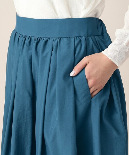 Dessin（デッサン）の「◆【洗える】ワッシャースカート（XS～L）（スカート・レディース・ブルー/スモーキーグリーン系/ブラック/ライトイエロー系/ホワイト・03/02/00/01）」の22枚目の写真